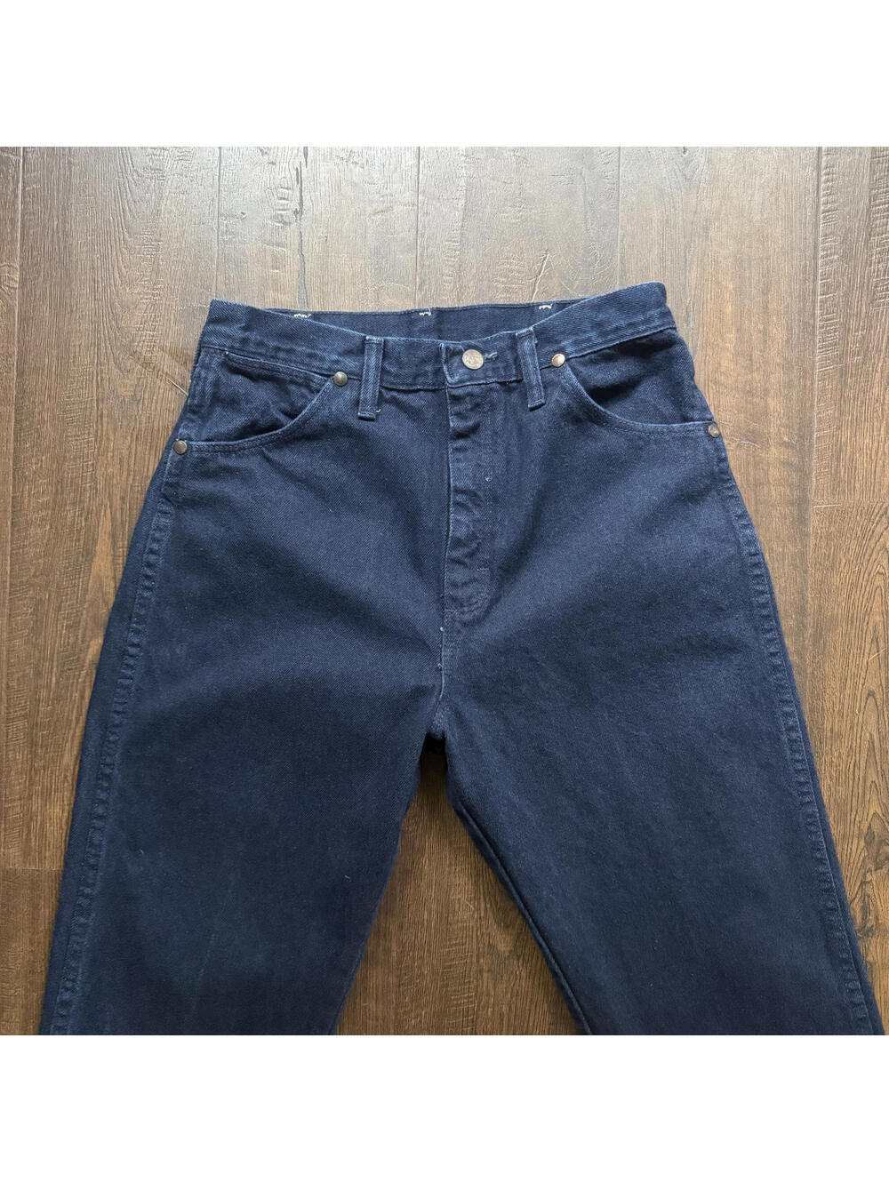 Vintage 90s Western High Waisted Cowgirl Wrangler Indigo Blue Jeans 29 11x32 - Picture 4 of 7